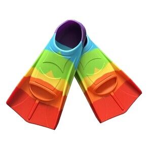 Rainbow Silicone Training Fins Bodyboarding Fins Youth Swim XS